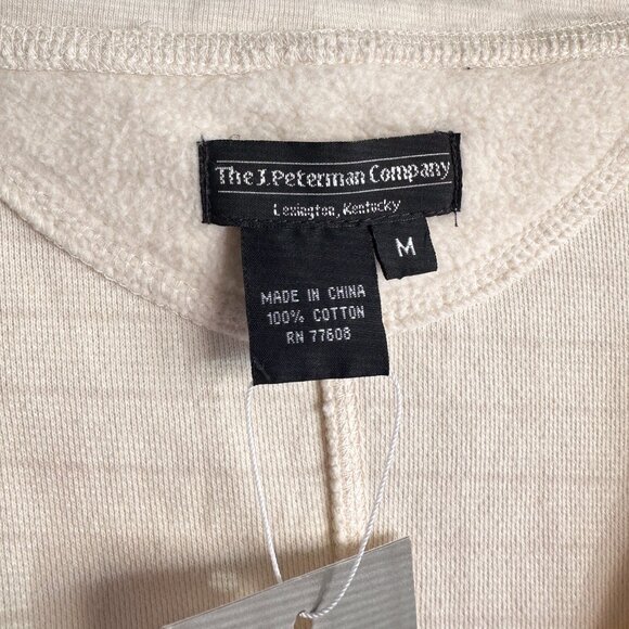 Vintage Cozy 100% Cotton Fleece J Peterman White Cream Jumpsuit Onesie - Picture 2 of 7